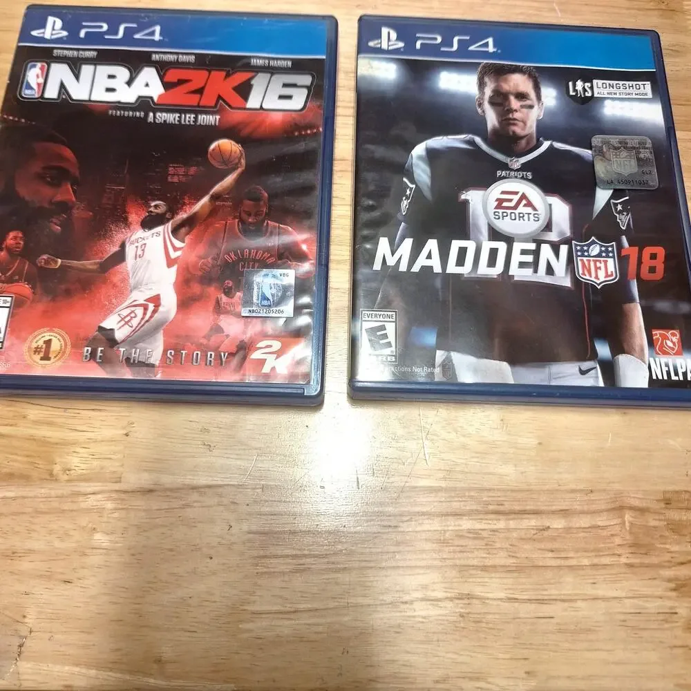 Lot Madden18 and NBA2K16 PlayStation 4 PS4 Bulk Used Football Basketball Video